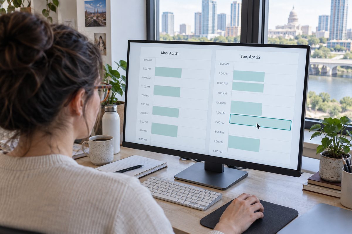 Assistant comparing open intervals in two weekly calendars