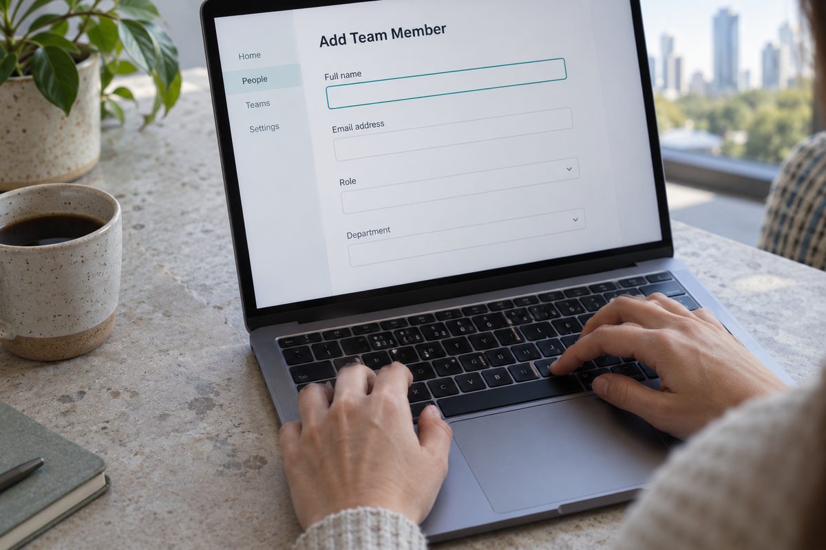 Keyboard navigation through a form with a visible focus outline