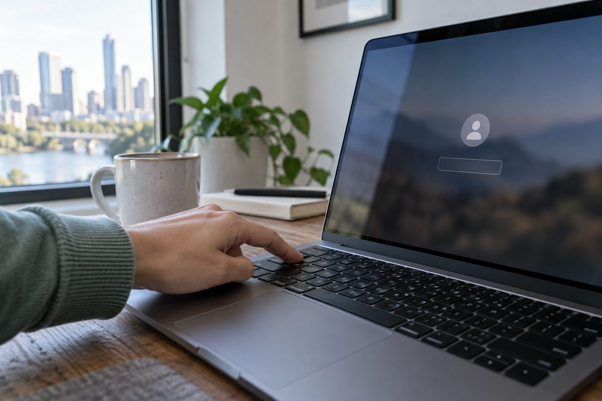Remote work screen being locked with a keyboard shortcut